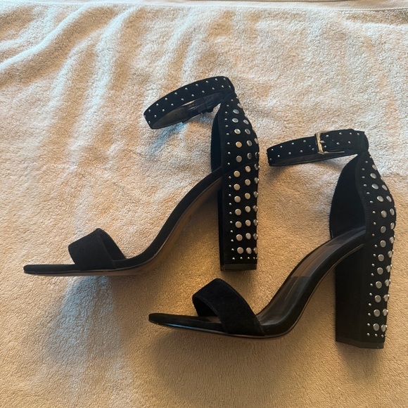 Dolce Vita Black Suede Studded Heels - Picture 3 of 5